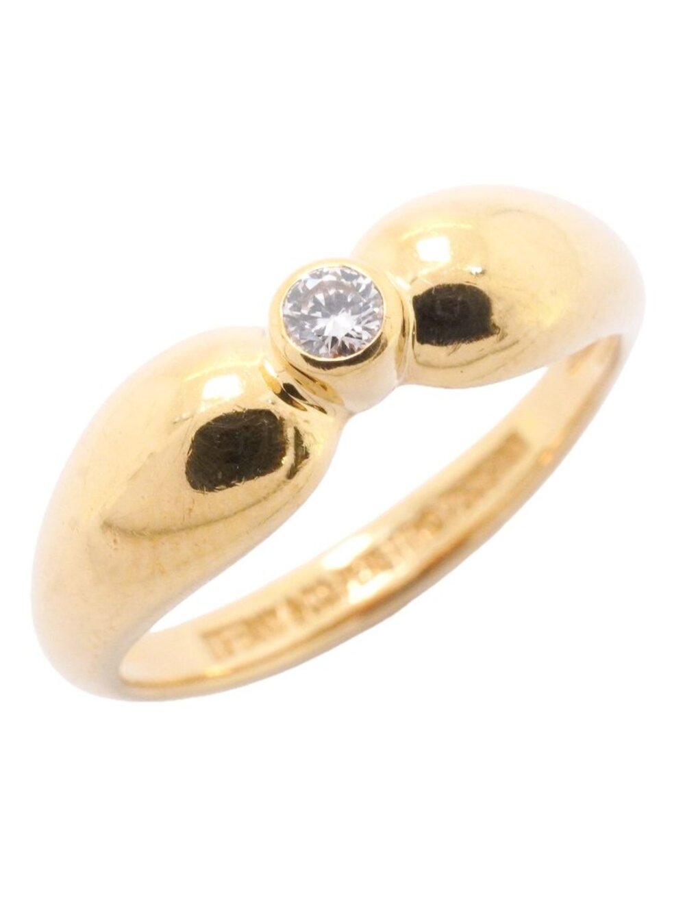Tiffany & Co Ring Double Teardrop Yellow Gold Diamond